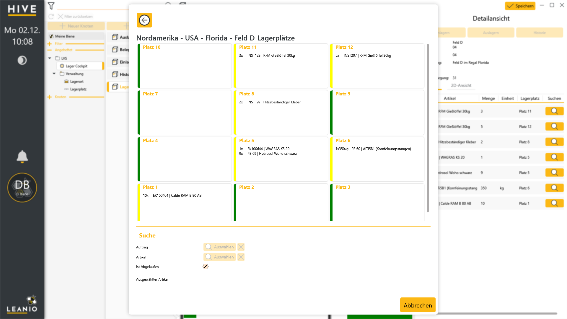 LEANIO Lagerverwaltung: logistik lagerbestand